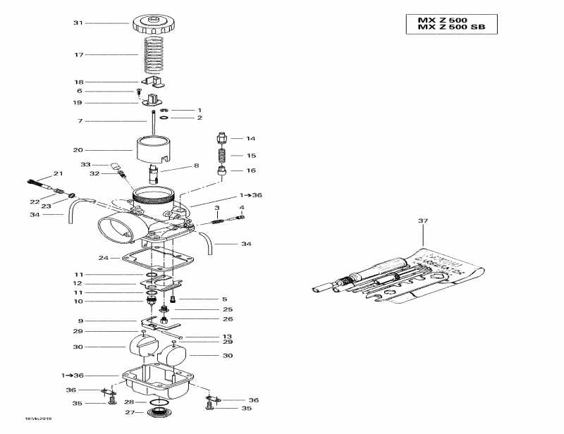  Skidoo MX Z 500 SB (black), 2000  - Carburetors