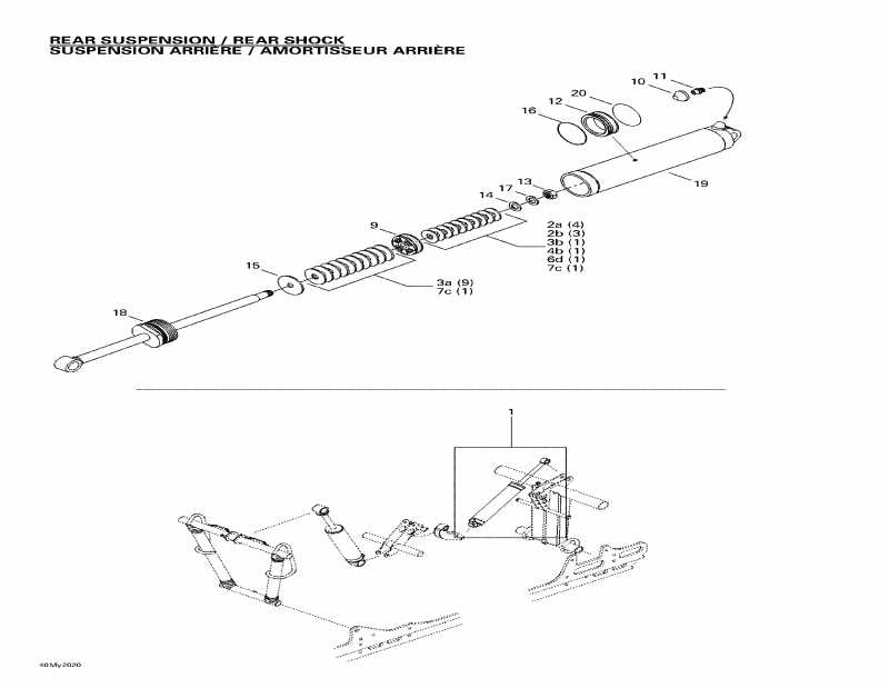 snowmobile SKIDOO MX Z X 440 LC, 2000  - Rear Take Apart Shocks 2