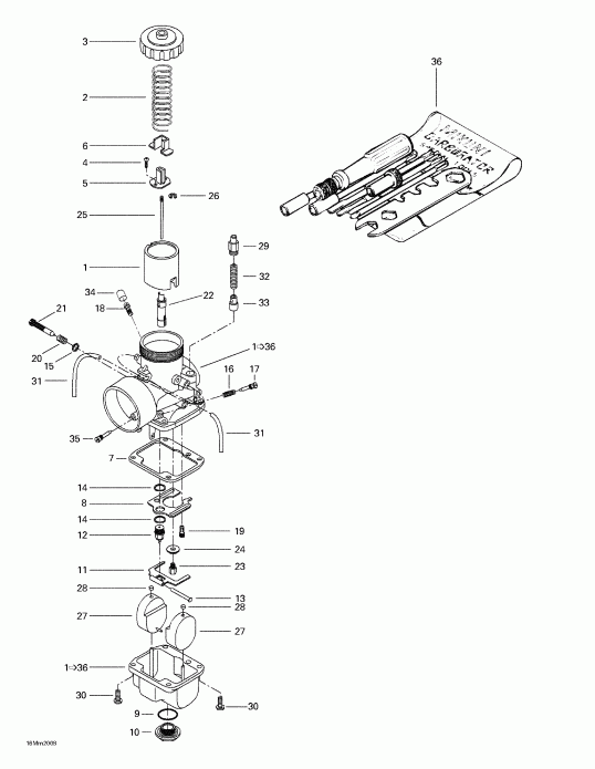 BRP SkiDoo Summit 600/SB, 2000  - Carburetors