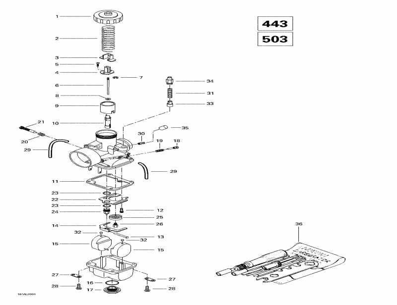  Ski Doo  Touring E, 2000 - Carburetors (443, 503)