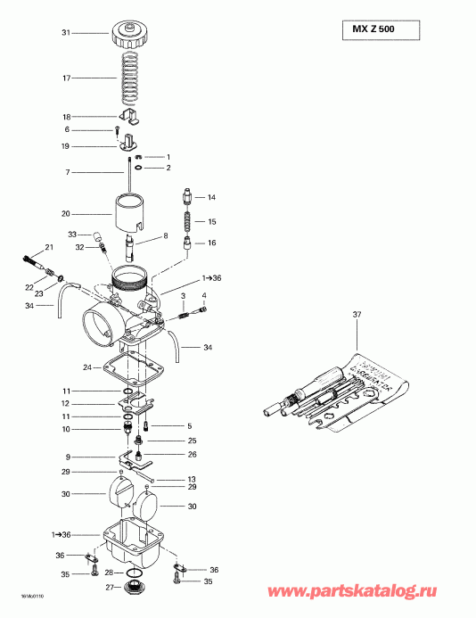 snowmobile  MX Z 500/600/700, 2001 - Carburetors