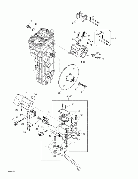  Ski-doo Skandic 500F/600, 2001  - Brake