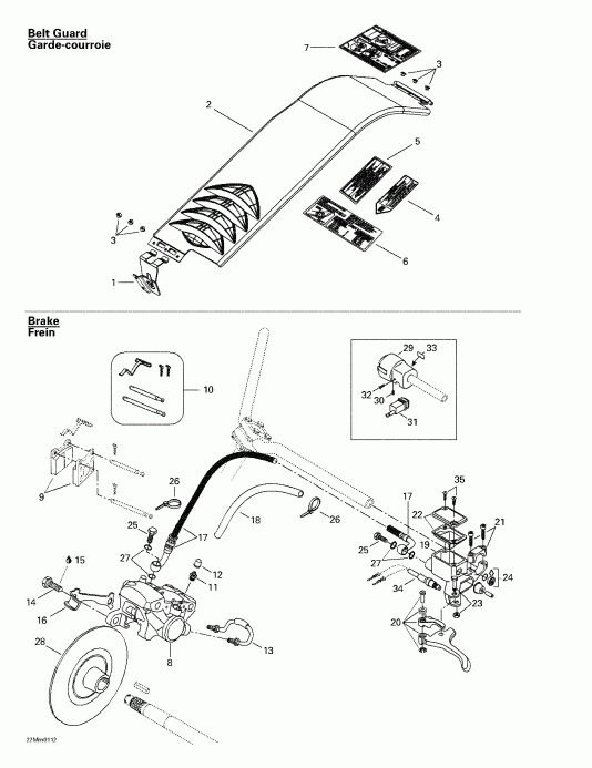 BRP SkiDoo Summit 600/700/800, 2001 - Hydraulic   Belt Guard