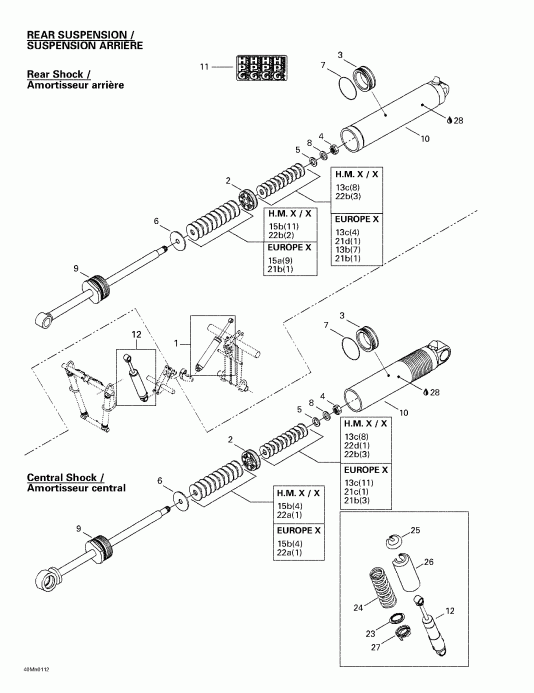 Summit 600/700/800, 2001  - Rear Take Apart Shocks