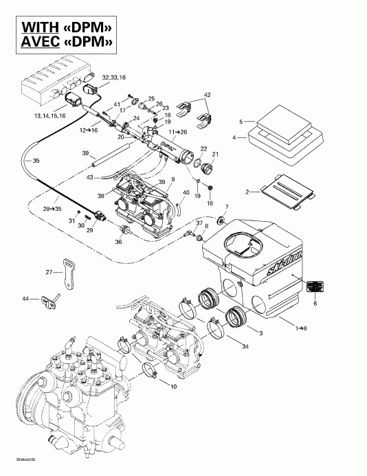 snowmobile Skidoo - Air Intake System (with Dpm)