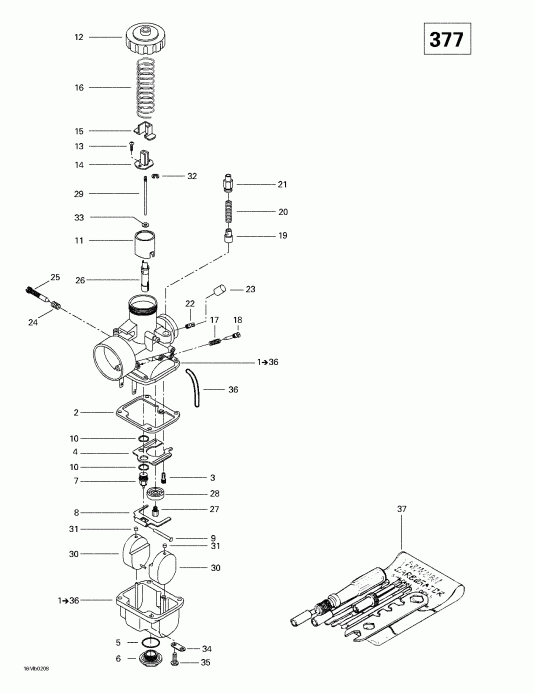  BRP SkiDoo Legend 380F/500F, 2002  - Carburetors (377)