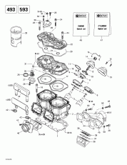 01- ,  ,   (493 (01- Cylinder, Exhaust Manifold, Reed Valve (493)