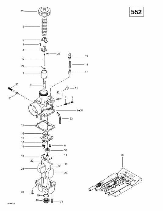 snowmobile ski-doo  Legend 380F/550F, 2003 - Carburetors (552)