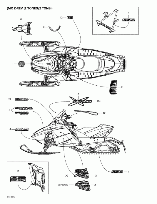  Skidoo - Decals (mx Z-rev (2 Tones))