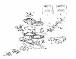 01- ,  ,   (01- Cylinder, Exhaust Manifold, Reed Valve)