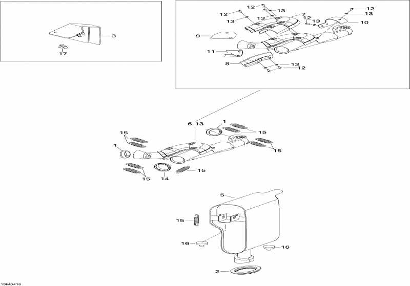 snowmobile Skidoo  Expedition 4-TEC, 2004 - Exhaust System