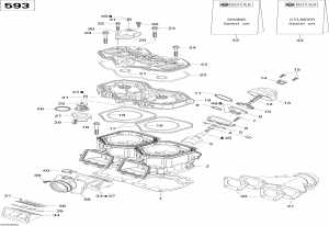 01- ,  ,   (593) (01- Cylinder, Exhaust Manifold, Reed Valve (593))