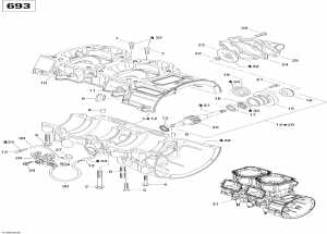 01-       (693) (01- Crankcase, Water Pump And Oil Pump (693))