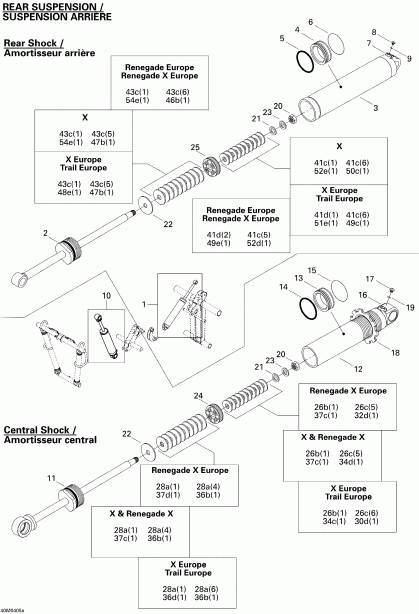 snowmobile SKIDOO - Rear Take Apart Shocks