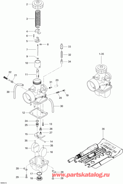  Skandic WT/SWT 550F , 2004 - Carburetors