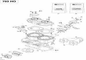 01- ,  ,   (793 Ho) (01- Cylinder, Exhaust Manifold, Reed Valve (793 Ho))