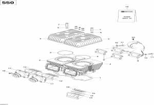 01- ,      550f (01- Cylinder, Exhaust Manifold And Reed Valve 550f)