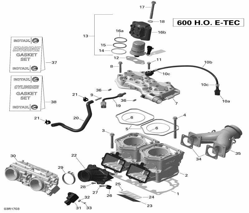  Ski-doo SUMMIT 600HO E-TEC, 2018  - Cylinder And Injection System 600ho E-tec