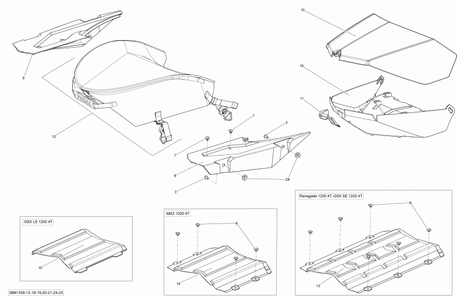  ski-doo  GSX SE 800RE XR, 2013 - Luggage Rack