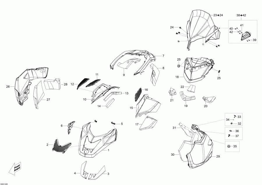 snowmobile SKIDOO ������ Skandic SWT 600 ACE (4-strokes) XU, 2014 - Hood