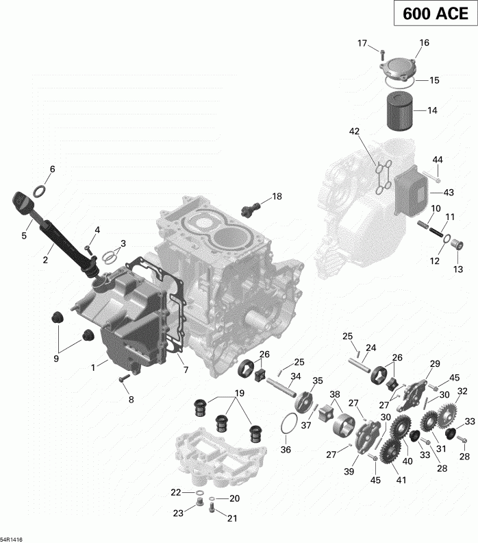 Skidoo TUNDRA LT 600ACE XP, 2014  - Engine Lubrication