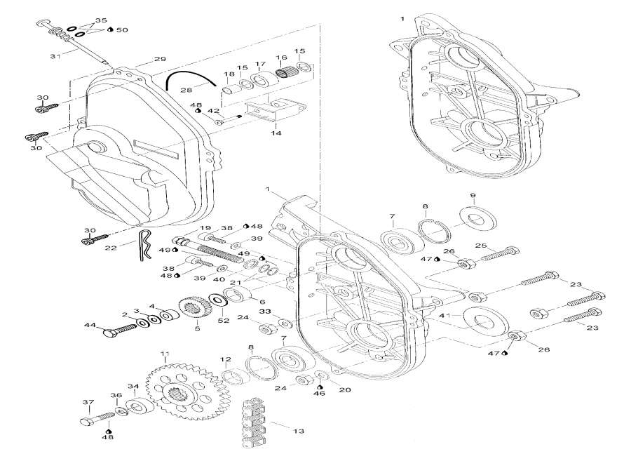 Snow mobile Lynx  - Gearbox - box