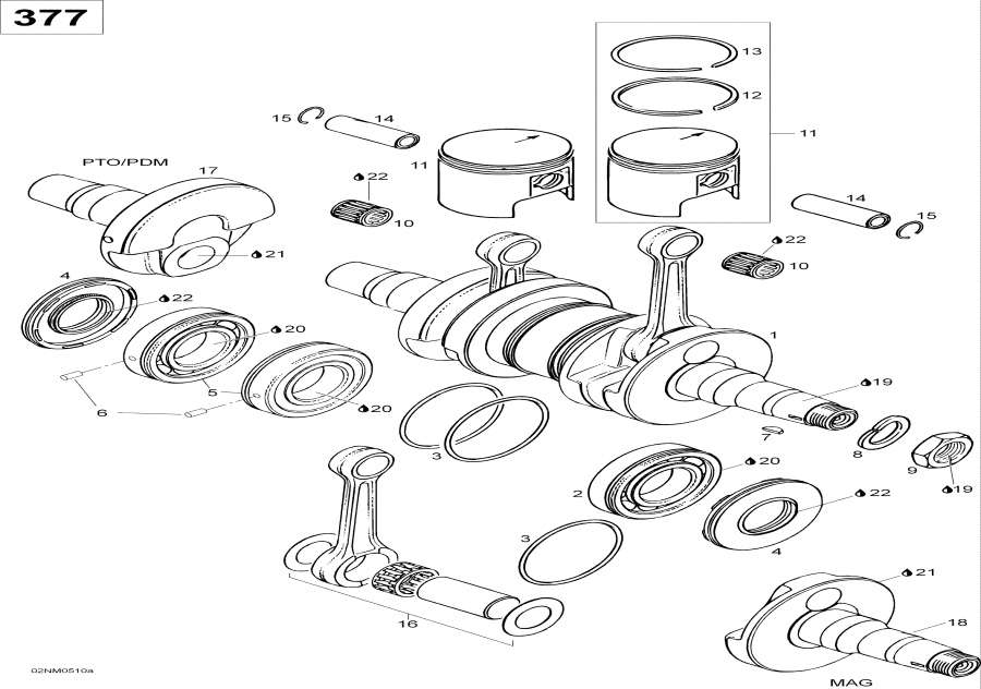    -    377 / Crankshaft And Pistons 377