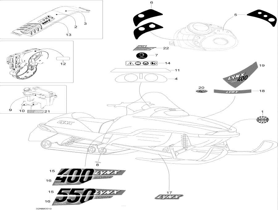 Snowmobiles   - Decals, 400rc