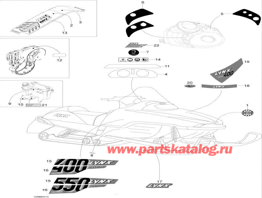 Snowmobiles Lynx  - , 550rc / Decals, 550rc