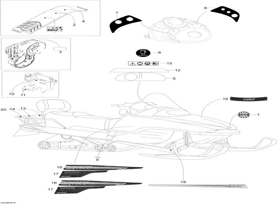 Snowmobile Lynx  - Decals, 550 - , 550