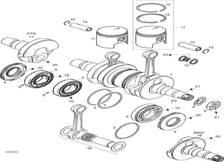 Snowmobiles Lynx  -  / Crankshaft