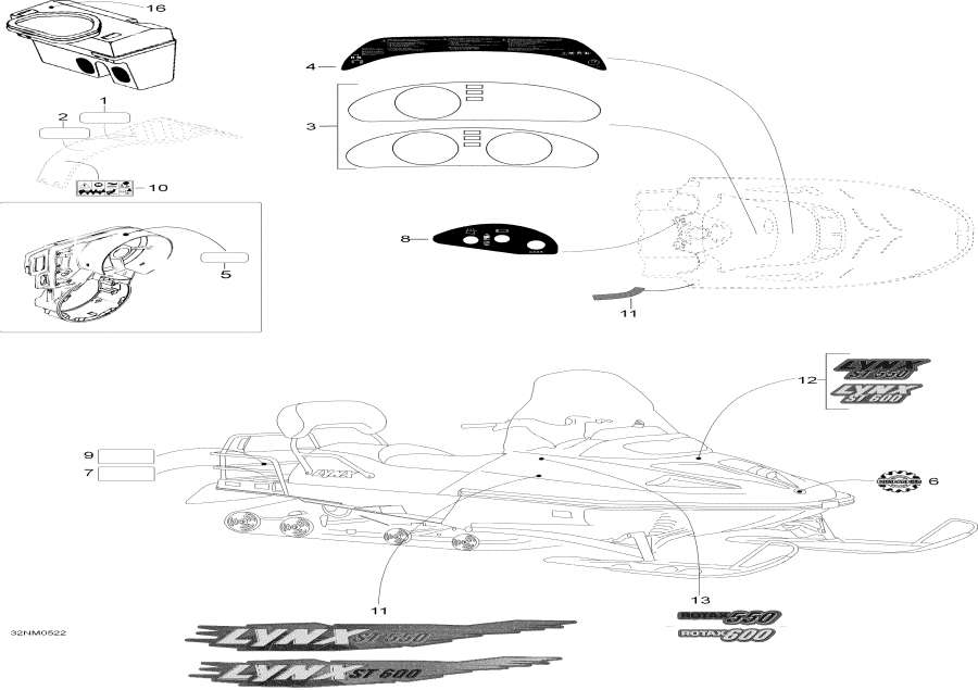 Snow mobile lynx  - Decals - 