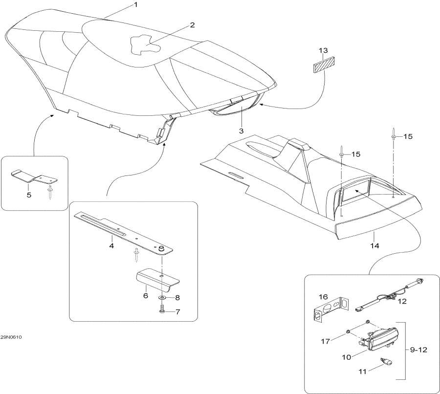 Snowmobiles lynx  -  / Seat