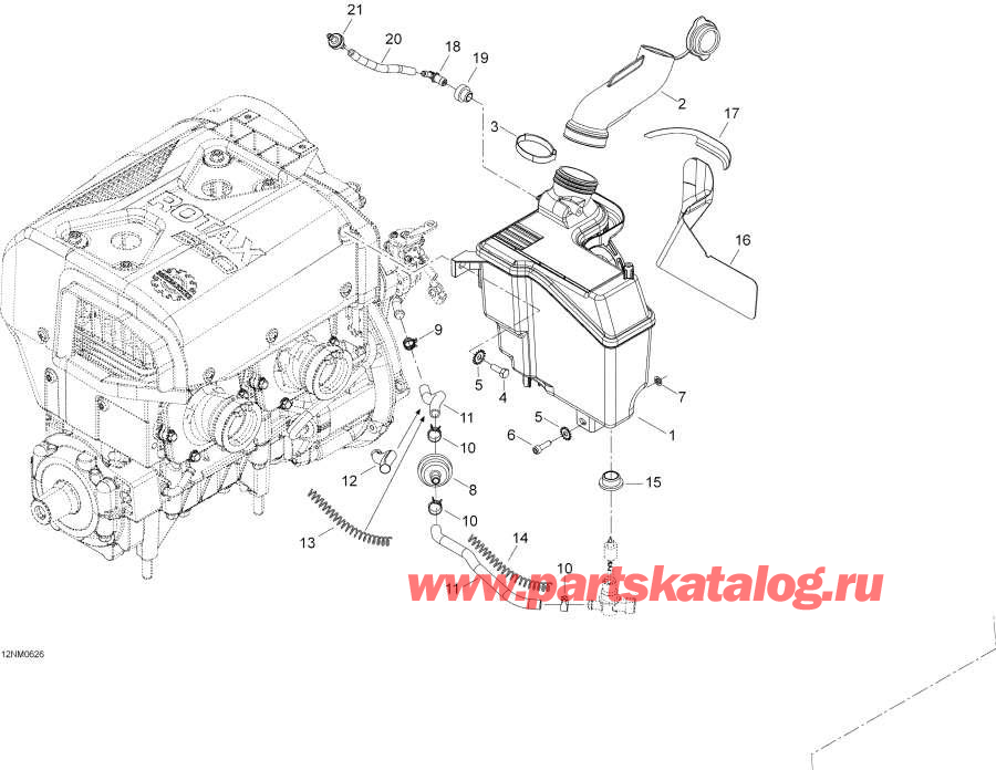 Snowmobiles lynx  - Oil Tank And Support