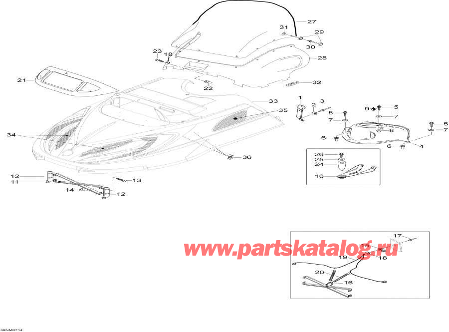 Snowmobiles lynx  - Hood - Hood
