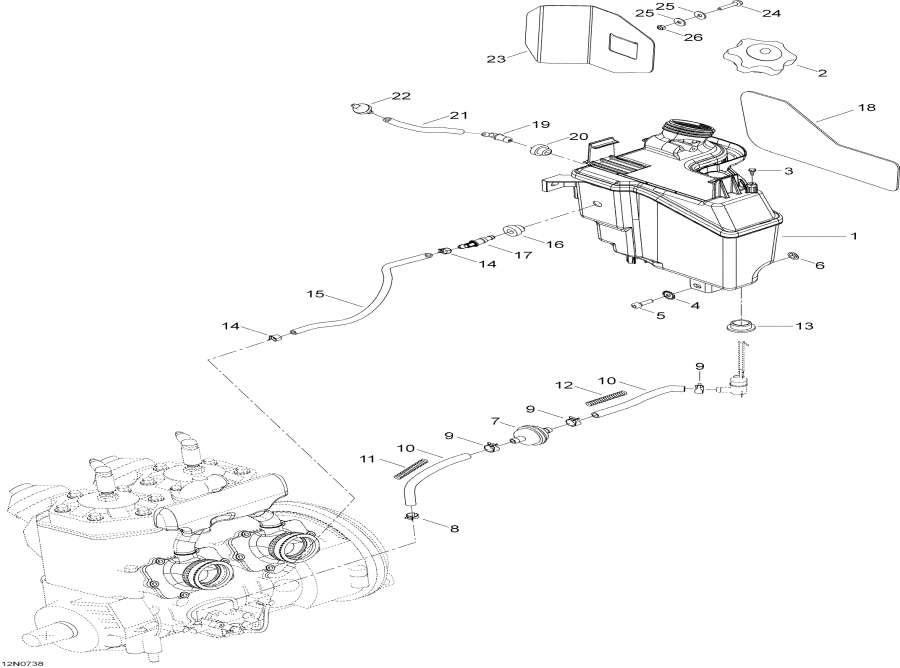 Snowmobiles Lynx  - Oil Tank And Support -    Sport