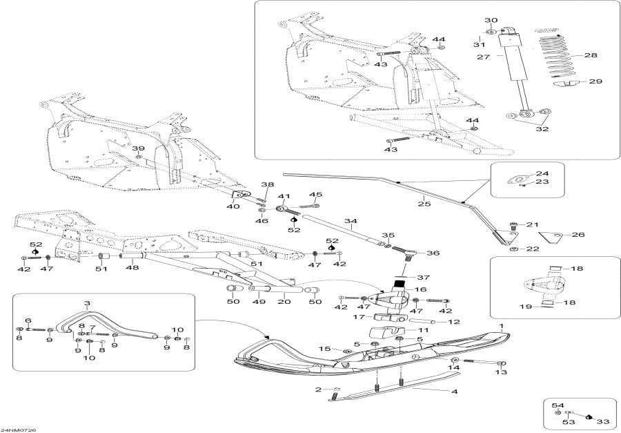 Snowmobile lynx  - Front Suspension And Ski