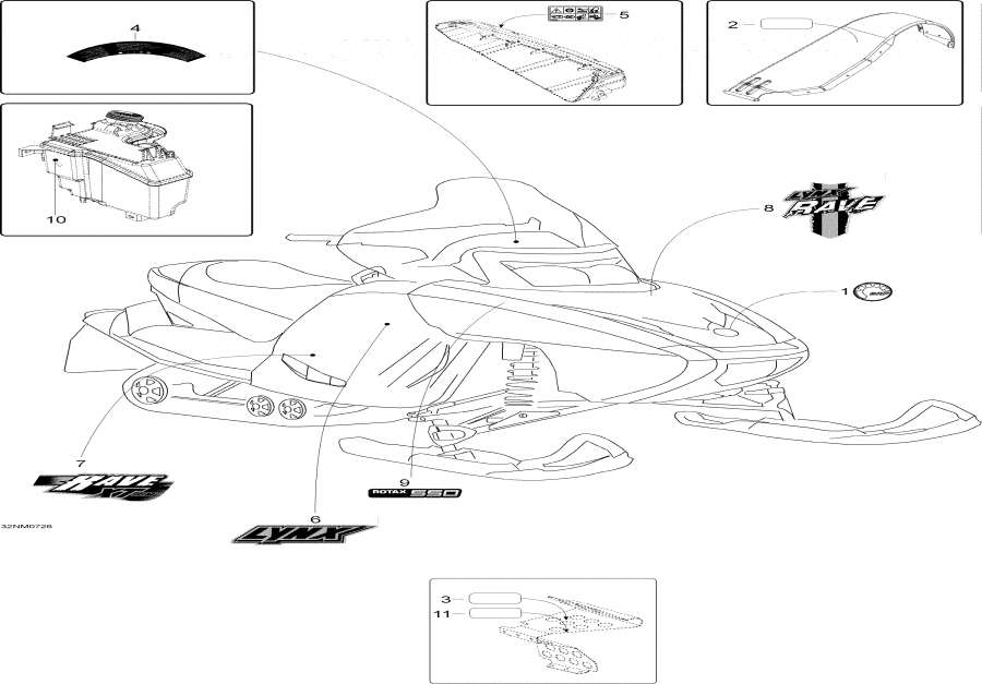 Snow mobile Lynx  - Decals