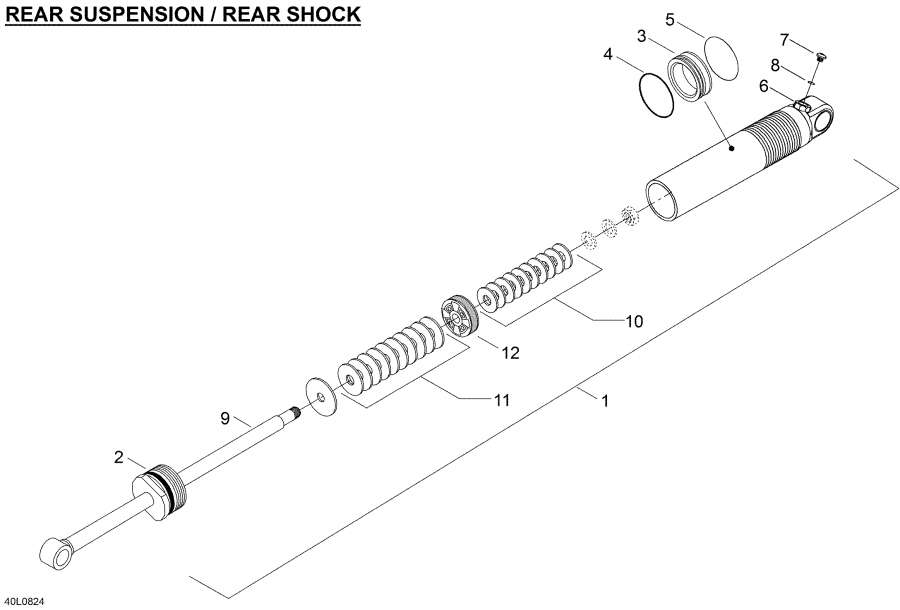 Snowmobile   - Take Apart Shock, Rear - Take Apart Shock, Rear