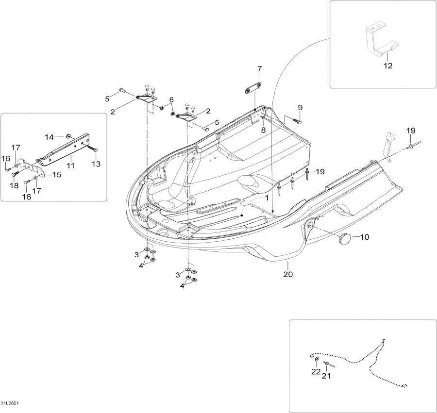 Snowmobile   - Bottom Pan /  