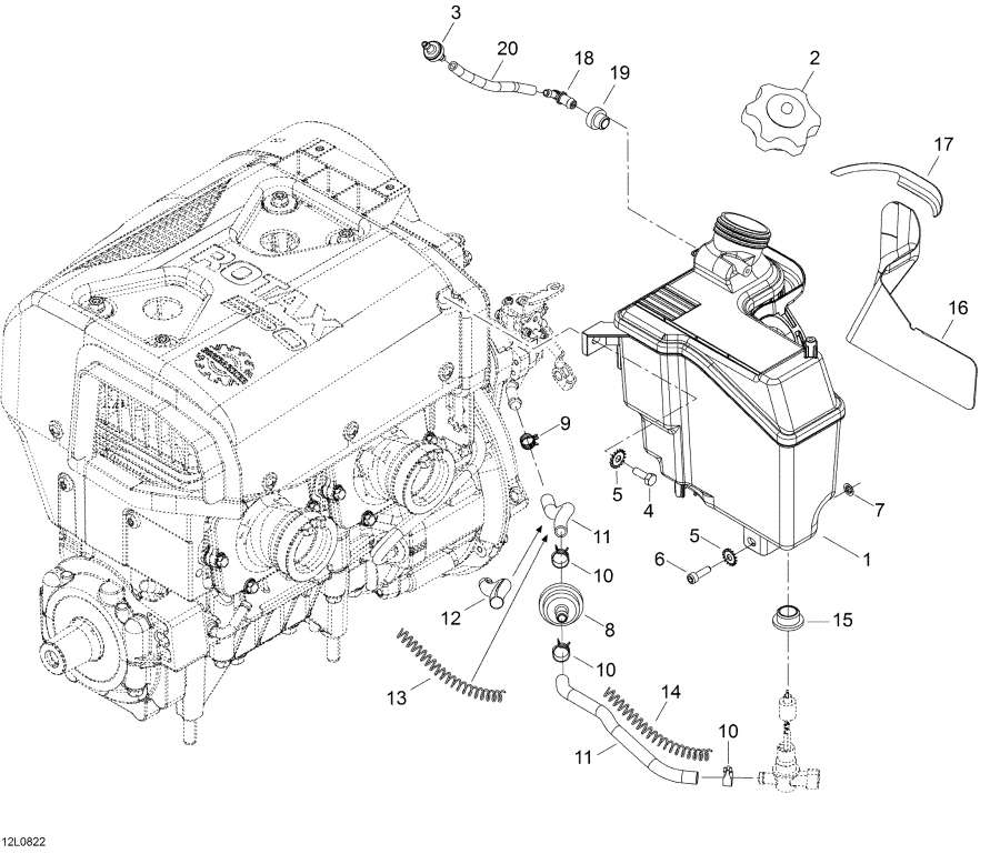 Snowmobiles lynx  - Oil Tank And Support