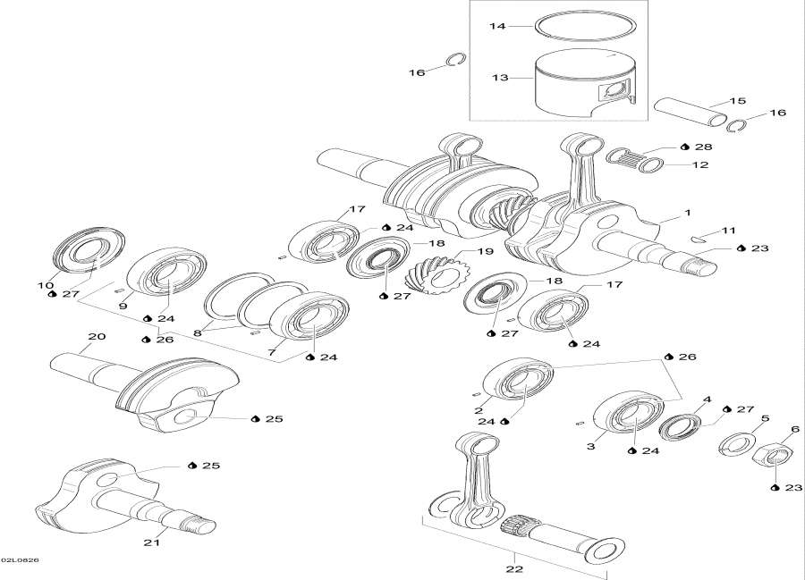 Snowmobile   - Crankshaft - 