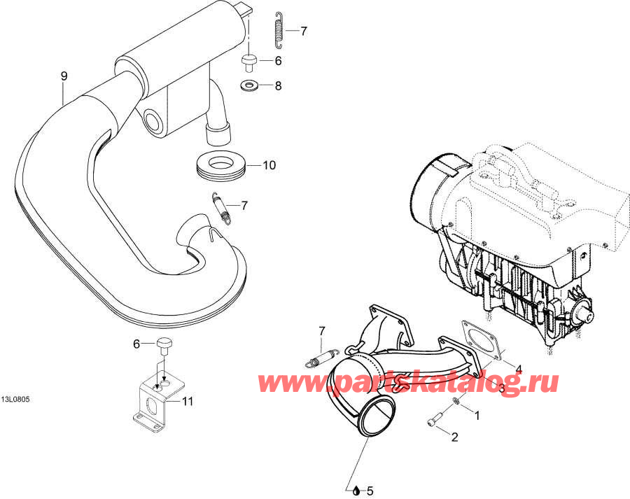 Snowmobile Lynx  - Exhaust System