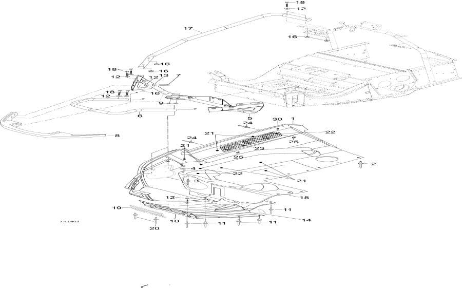 Snow mobile lynx  - Bottom Pan /  