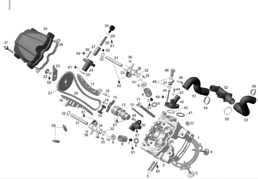 Snow mobile Lynx  - Cylinder Head Front