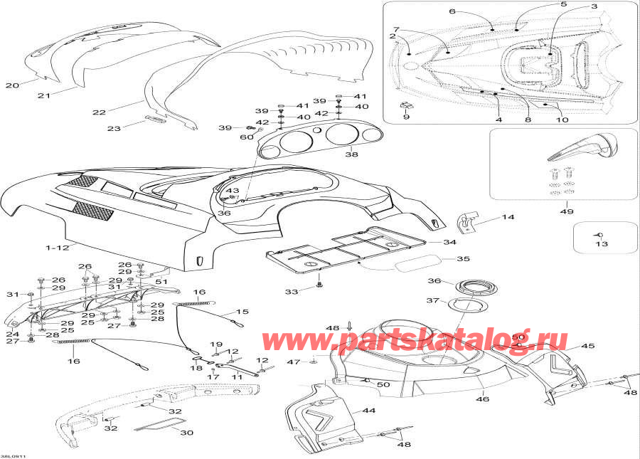Snow mobile lynx  - Hood  Console / Hood And Console