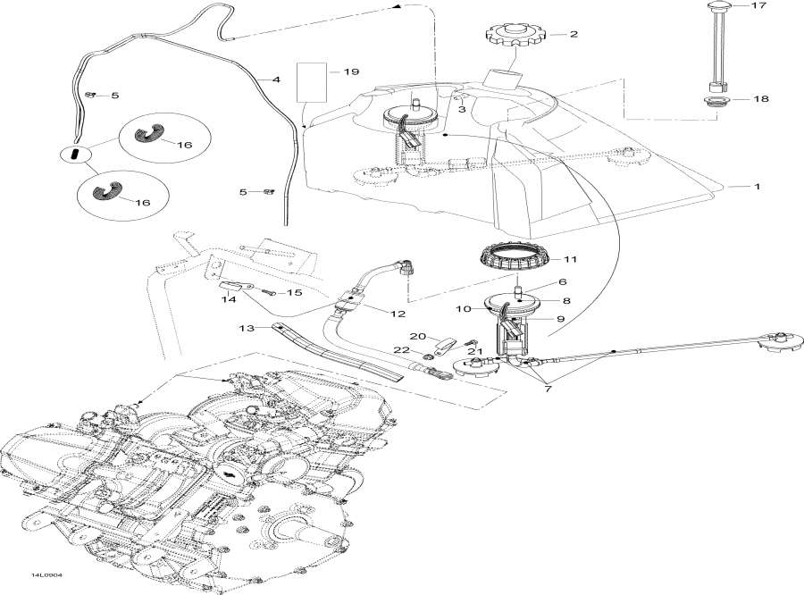 Snowmobiles Lynx  - Fuel Tank And Fuel Pump