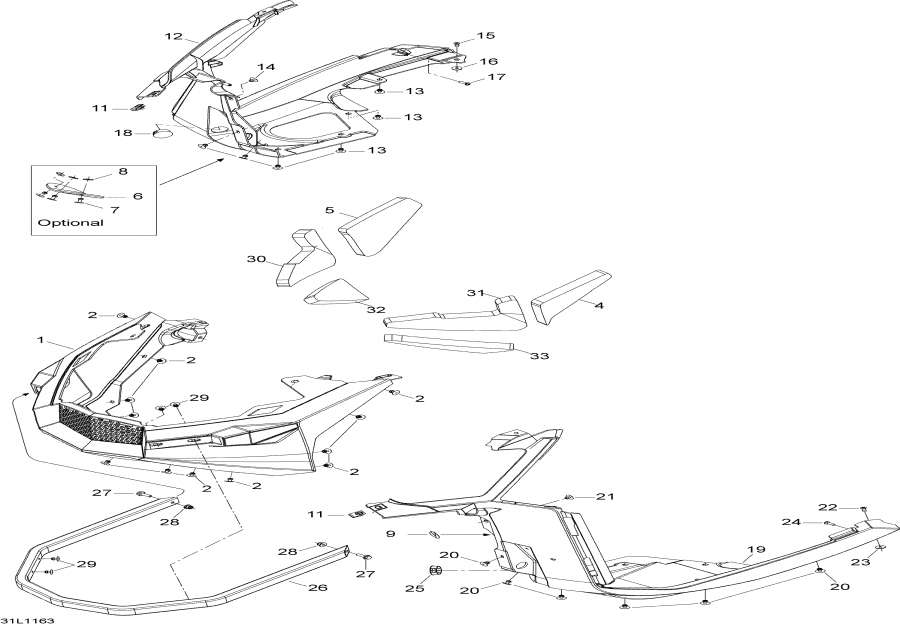 Snowmobile Lynx  - Bottom Pan -  
