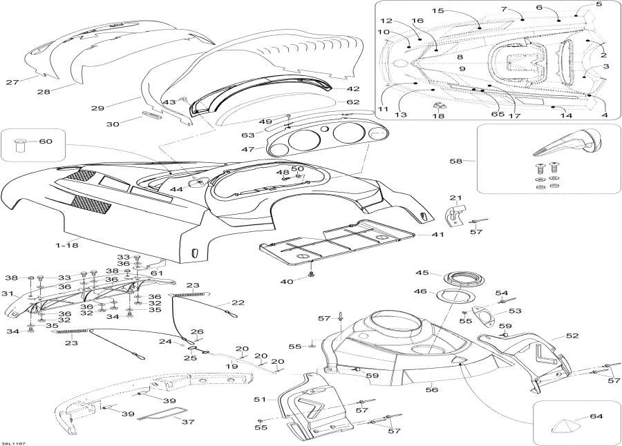 Snow mobile lynx  - Hood,Hood