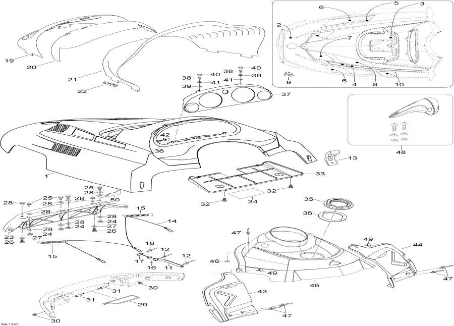 Snowmobile lynx  - Hood And Console - Hood  Console
